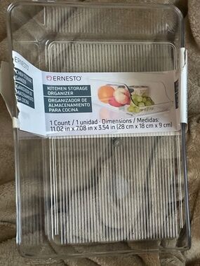 NWT ALDI Ernesto Clear Refrigerator Storage Bin Organizer Basket